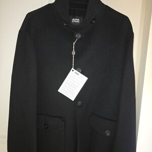 Elegant Black Italian Pea Coat